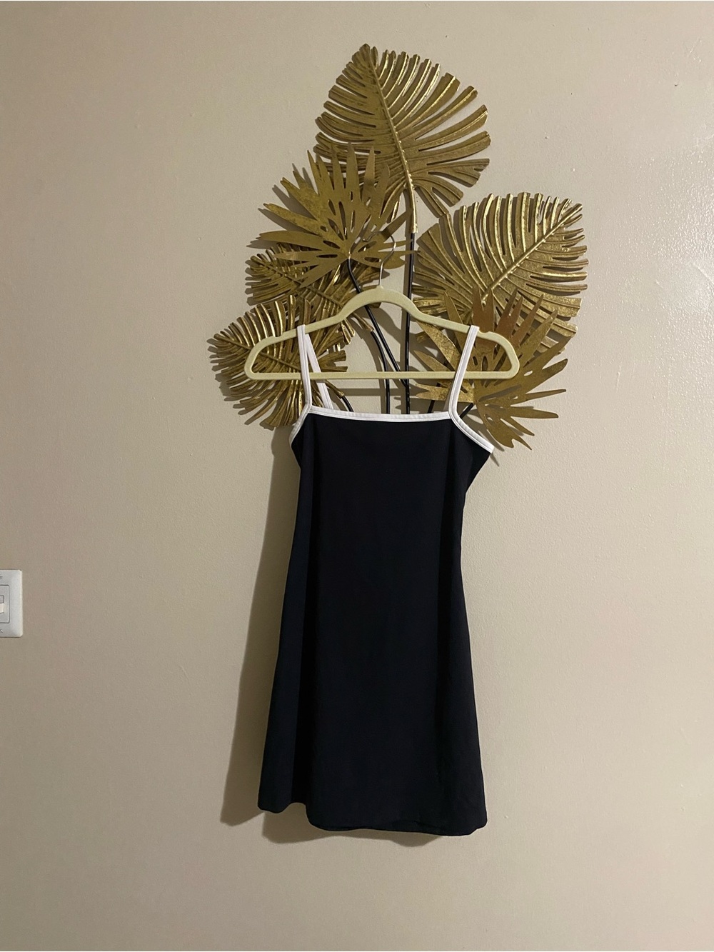 wild fable Black Mini Slip Dress with White Trim